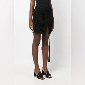Rick Owens DRKSHDW distressed burnt orange denim mini skirt - medium - NWT